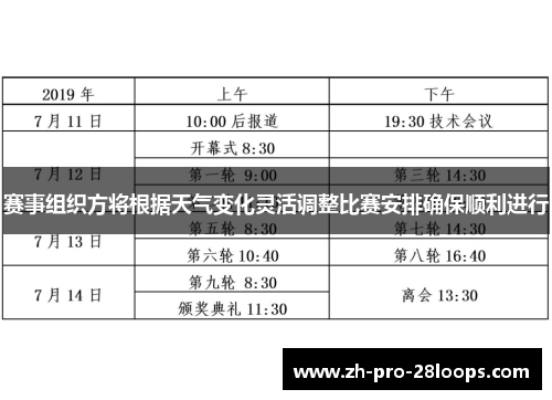 赛事组织方将根据天气变化灵活调整比赛安排确保顺利进行 赛事组织方将根据天气变化灵活调整比赛安排确保顺利进行